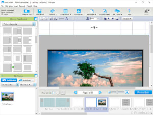 Captura de pantalla de un archivo .booktemplate en Blurb BookSmart 3.4