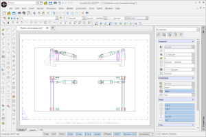 Captura de pantalla de un archivo .dwg en CorelCAD 2019