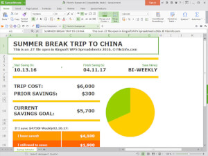 Captura de pantalla de un archivo .et en Kingsoft WPS Spreadsheets 2016