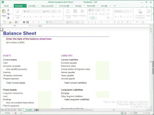 Captura de pantalla de un archivo .hcdt en Hancom Thinkfree Office NEO Cell