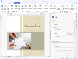 Captura de pantalla de un archivo .hwdt en Hancom Thinkfree Office NEO Word