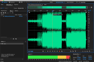 Captura de pantalla de un archivo .m4a en Adobe Audition CC 2019