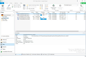 Captura de pantalla de un archivo .sdlproj en SDL Trados Studio 2017